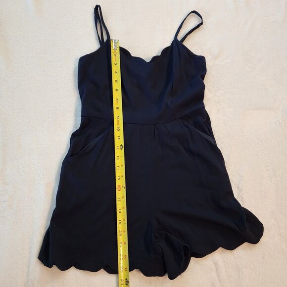 Market & Spruce SP Romper Navy Blue Shorts Cutout Snap Back Spaghetti Strap - Picture 10 of 11